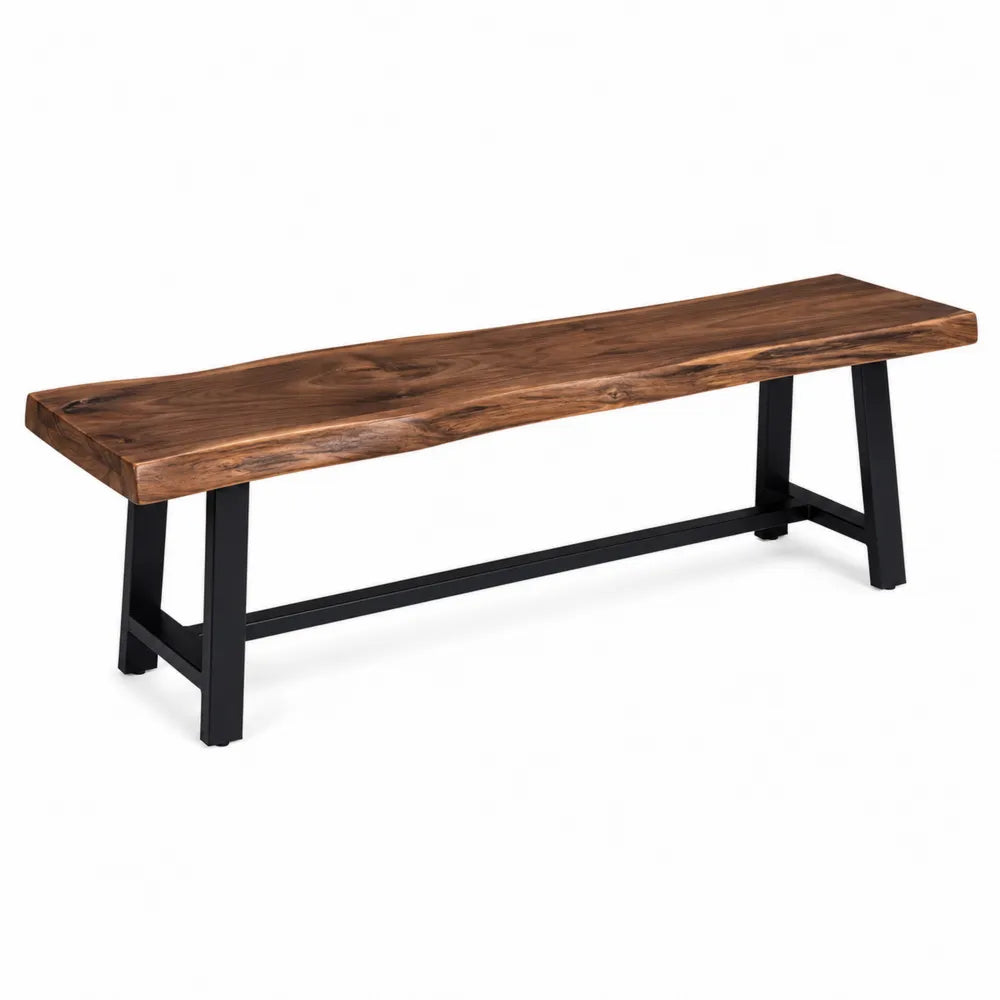 Banco de madera y metal 160x35x45 cm