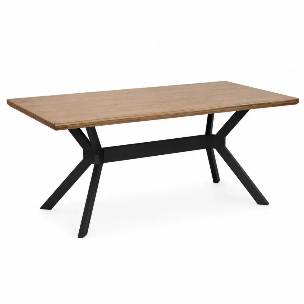 Mesa de comedor de madera y metal 180x90x75 cm