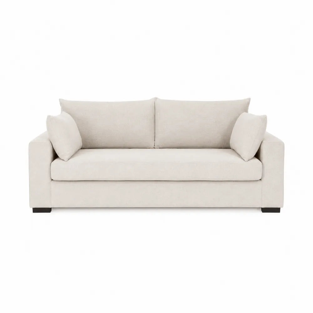 Sofá de Tres Plazas en Beige de Algodón
