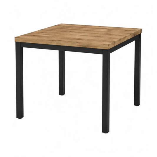 Mesa de madera y metal negro de 80 cm