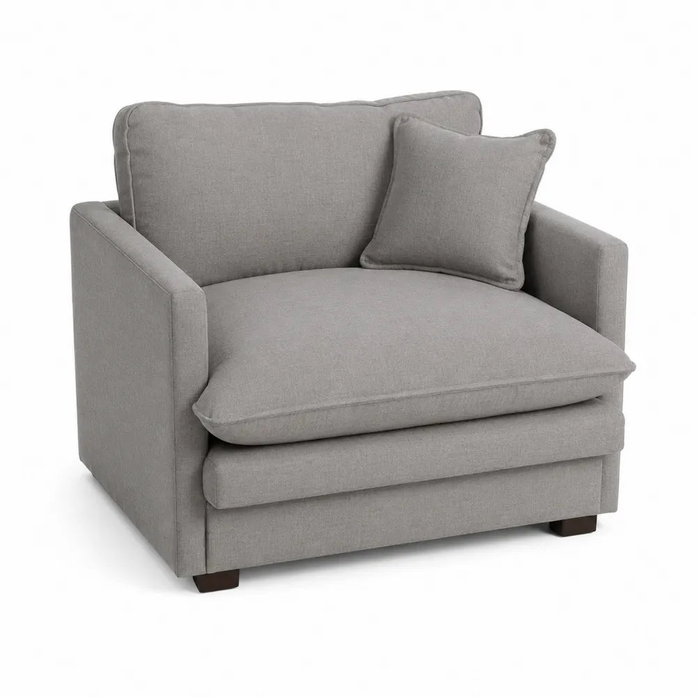 Sofá individual gris de poliéster con cojín 85x90x95 cm