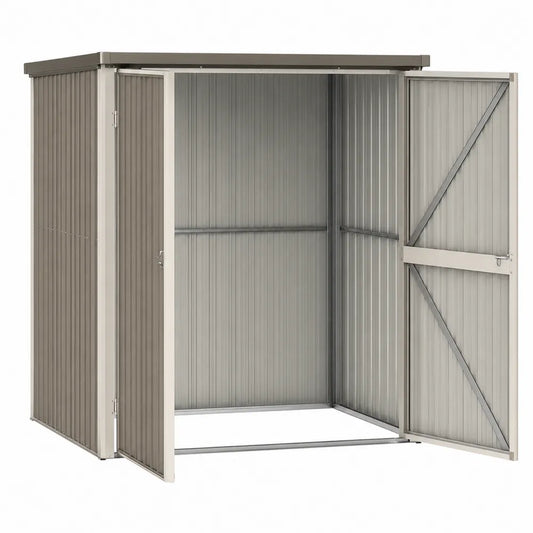 Cobertizo de metal galvanizado gris 4m² 213x127x185cm