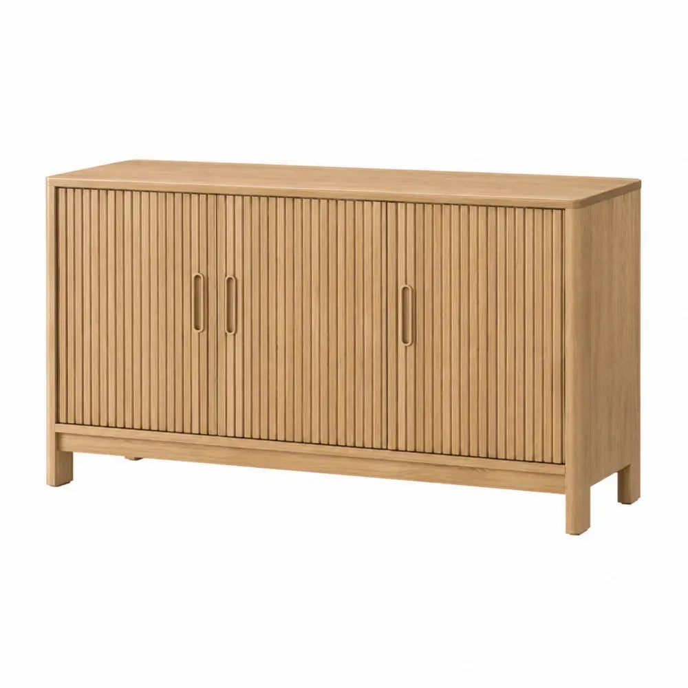 Aparador de Madera de Roble con Puertas de Persiana 120x40x75 cm