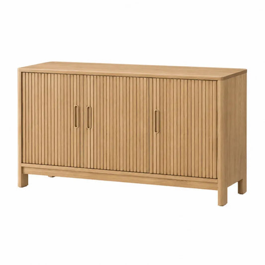 Aparador de Madera de Roble con Puertas de Persiana 120x40x75 cm